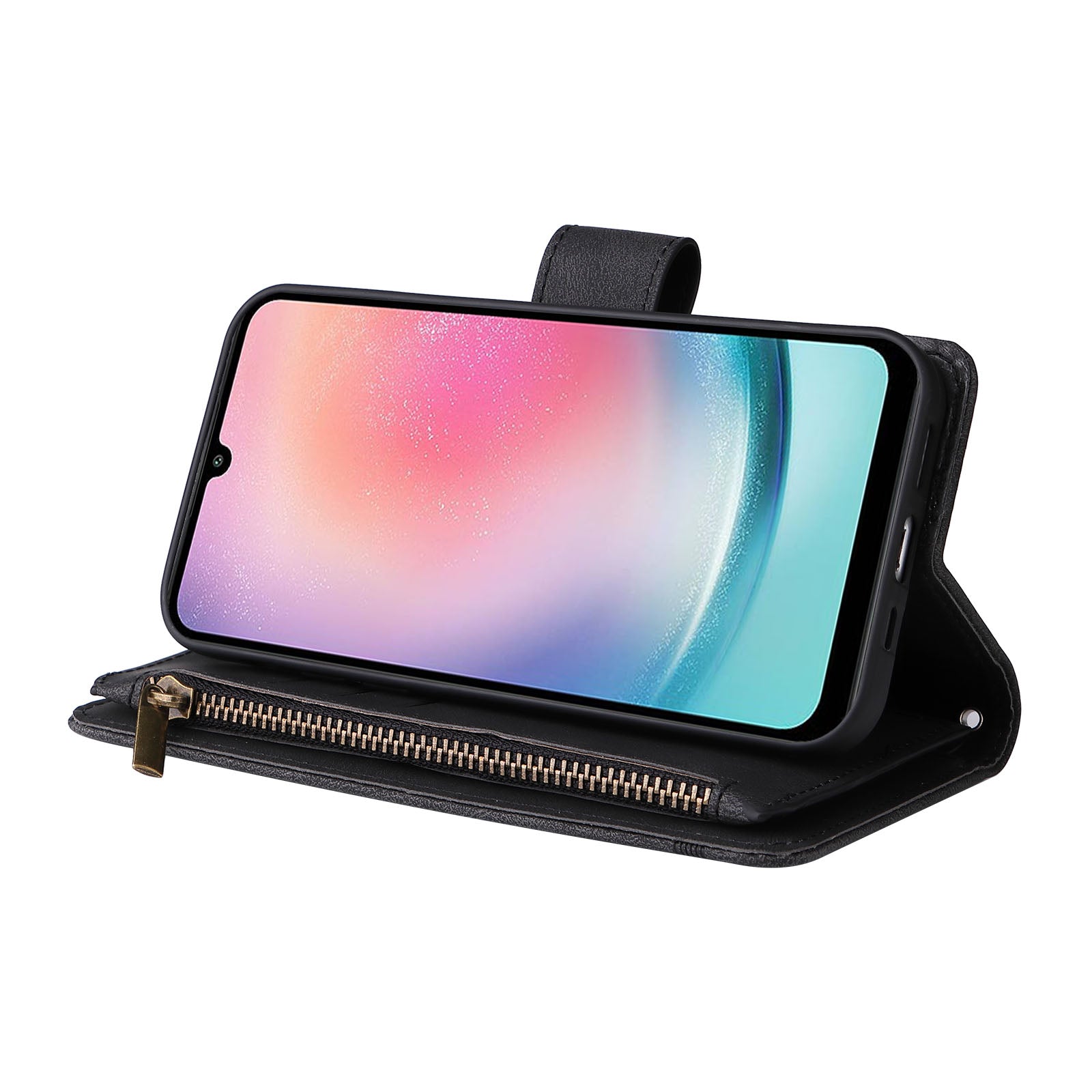 For Samsung Galaxy A54 5G Zipper Pocket Skin-touch Leather Case Multiple Card Slots Wallet Stand Phone Cover For Samsung Galaxy A54 5G Zipper Pocket Skin-touch Leather Case Multiple Card Slots Wallet Stand Phone Cover